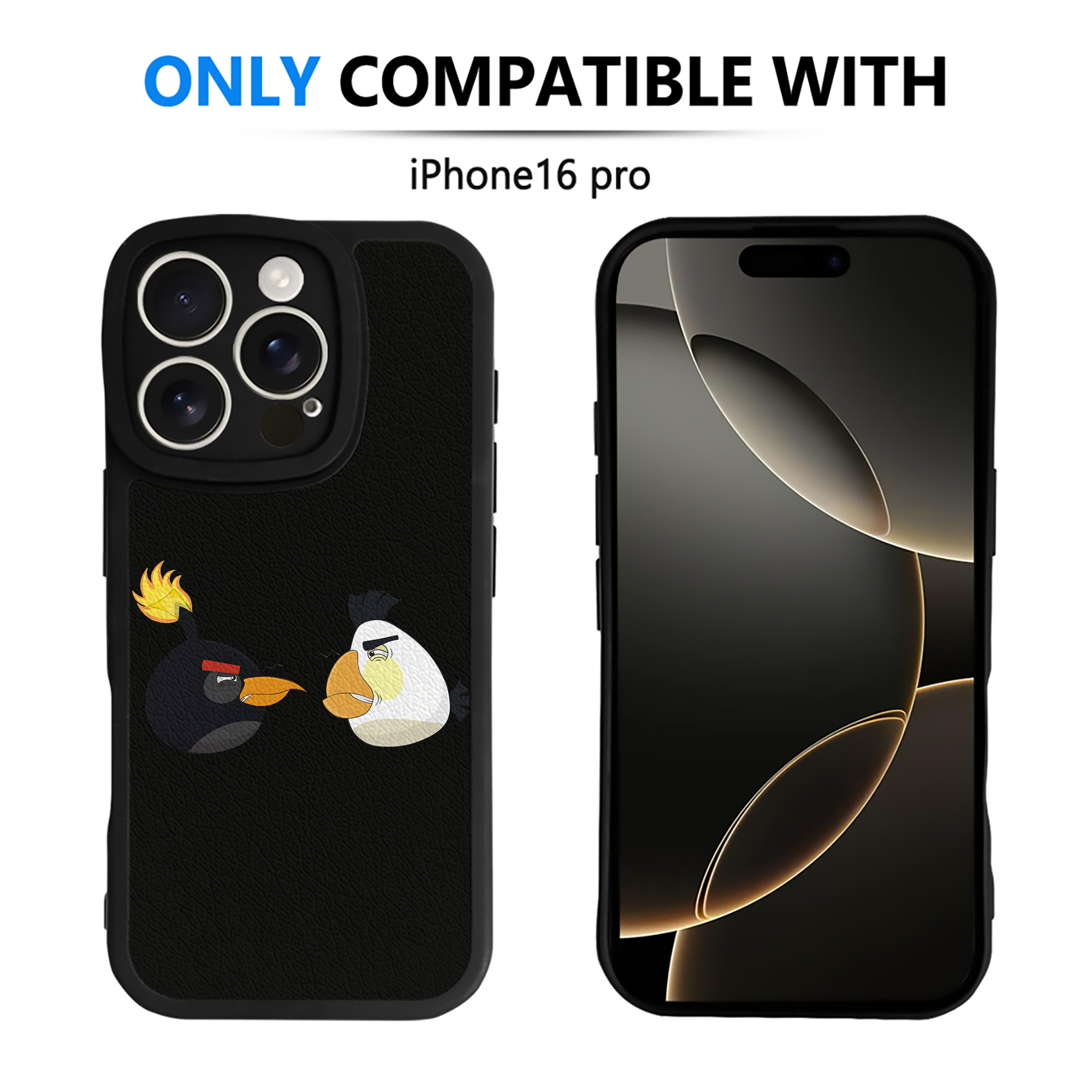 （画像用） Angry Birds アングリーバード 【iPhone 16シリーズ対応】シリコンスマホケース（レザー調） 材質：シリコン